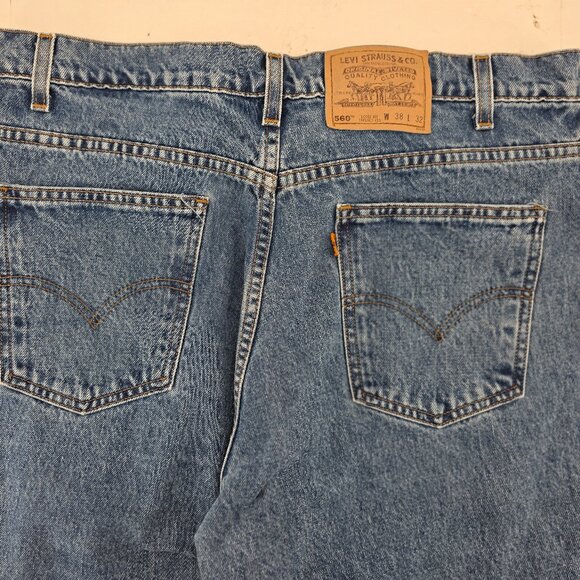 VTG Levis Jeans 560 Loose Fit Tapered Leg Orange Tab 90s Men’s Size 36x32 - Picture 4 of 11